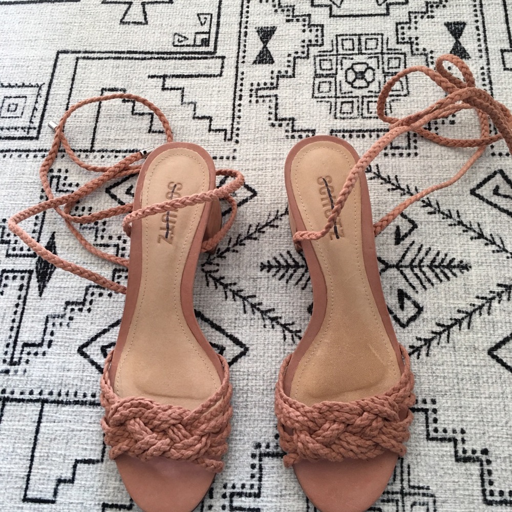Schutz Blush Ankle Wrap Sandals